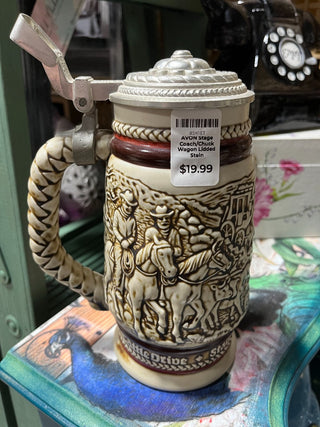 AVON Stage Coach/Chuck Wagon Lidded Stein RSV