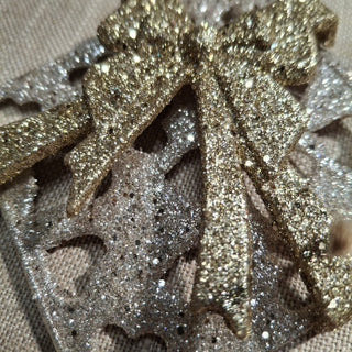 Glittery Silver & Gold Gift Ornament MTS|123995