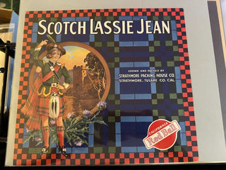 Scotch Lassie Jean  Authentic Citrus Farm Crate Label EC090 MTS