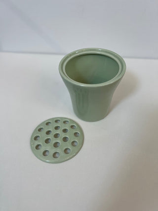 Green ceramic vase frog|58693