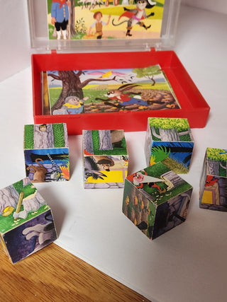 Vtg Wood Fairy Tale Block Puzzle   MTS
