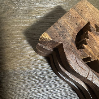 Vtg Carved Teak Wood Folding Plant Stand MTS|81114