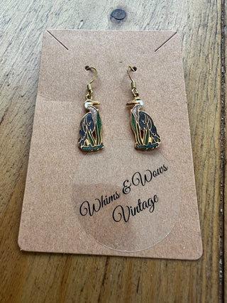 Egret Enamel Earrings UK  MTS|92069