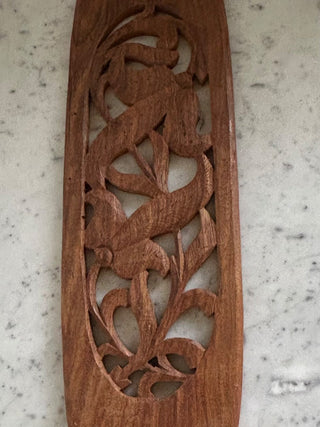 Wooden Wall Hanging with Floral Design   MTS