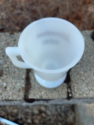 vintage Disneyland milk glass pedestal mug with the name "Vicki”  in gold