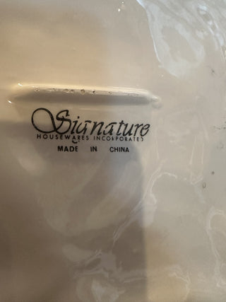 Vintage Signature Turkey Thanksgiving Platter White Japan 18" Ceramic Embossed #62 VV MTS|130681