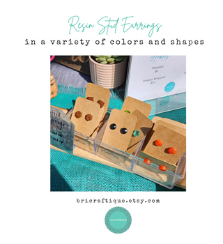 bri.craftique - Pink Resin Stud Earrings|130129