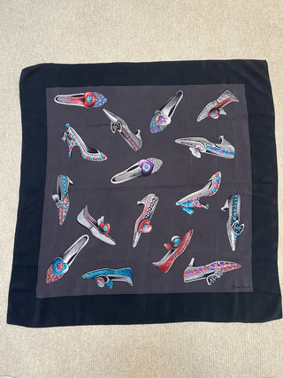 Bruno Magli Black Silk Shoes Scarf -- MTS|95836