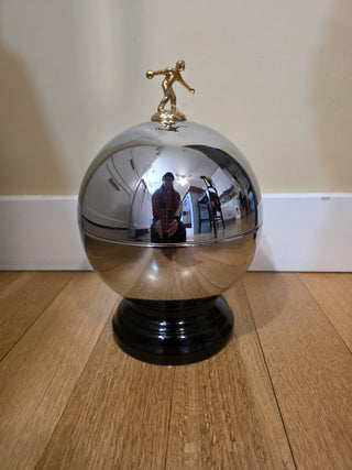 RF Vintage Chrome Bowling Liquor Decanter
