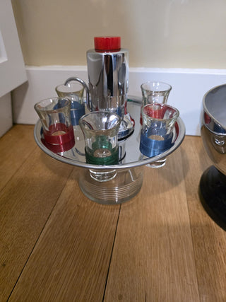 RF Vintage Chrome Bowling Liquor Decanter
