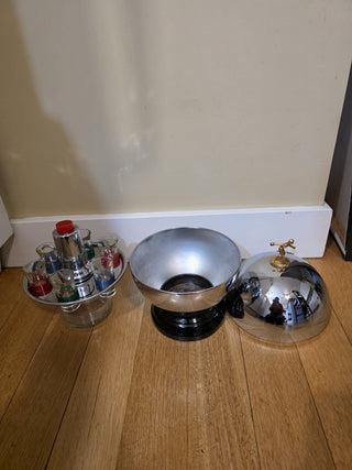 RF Vintage Chrome Bowling Liquor Decanter