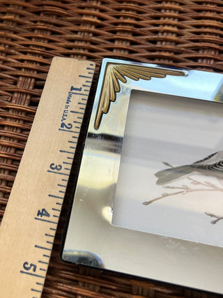 Vintage silver and brass small picture frame|72115