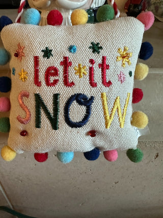 "Let it Snow" Hanging tree decor 4"x4" RCD|79056