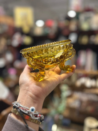 10H Vintage Westmoreland Amber Dragon Foot MTS|142744