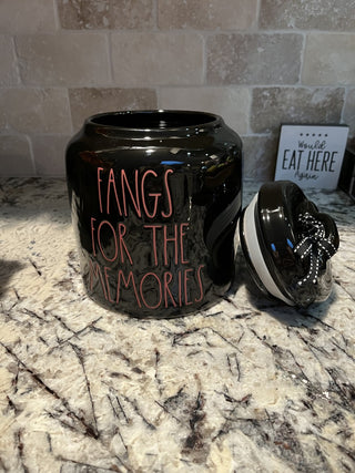 Rae Dunn Large Halloween "Fangs for the Memories" Cannister RCD|117924