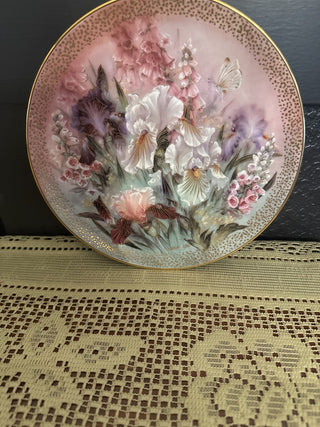 Vintage Plate 1991 Iris Quartet by Lena Liu -RCD
