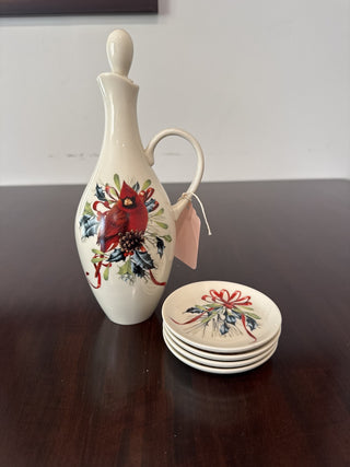 AJ - Christmas Oil Cruet with 4 Dipping Plates MTS|124804