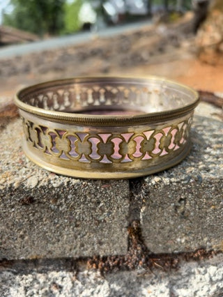 JP SINGLE vintage silver-plated wine coaster