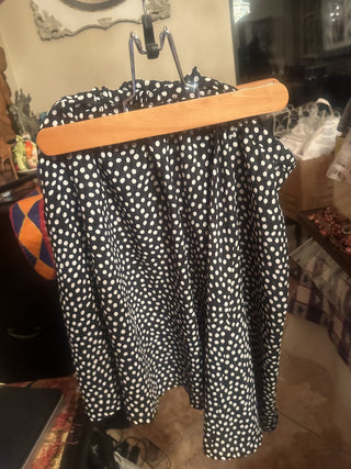 Hillard Hanson size 12 black and white polka dot flared skirt #63 VV MTS|106122
