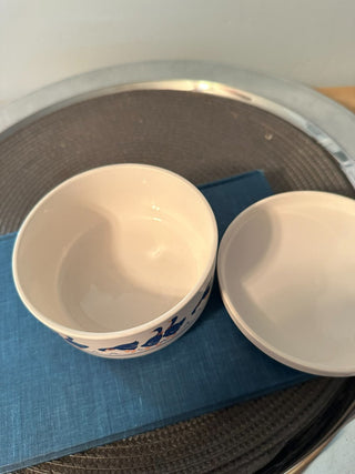 Porcelain Dish 5" Lid Blue Goose MTS