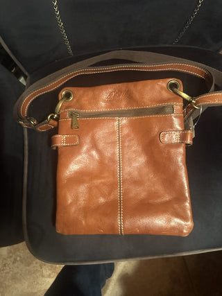 Patricia Nash Prizzi Brown Leather Crossbody Bag Purse #63 VV MTS