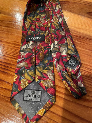 Ungaro Paris Red Floral Silk Tie- MTS|113765