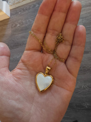 Gold Tone Heart locket necklace|87908