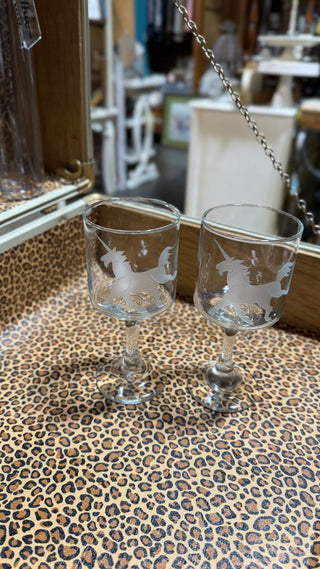 Set of 2 Unicorn Wine Glasses RCD TheCharmingWino