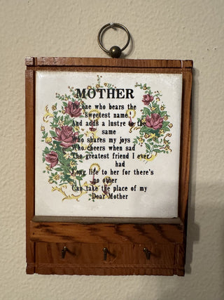 Vintage "Mother" Key Hook Wall Plaque MTS