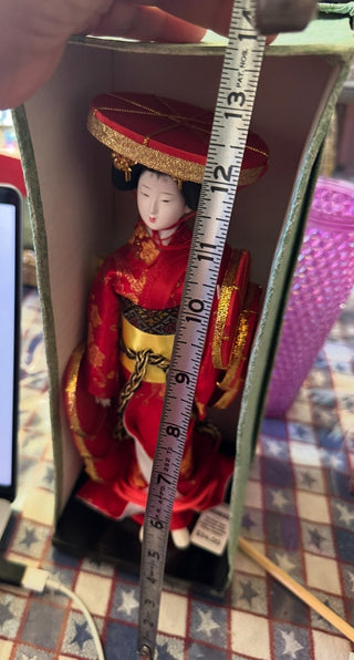 Vintage Red Kimono Miko Japan Porcelain China Geisha Girl  Doll #62 VV MTS
