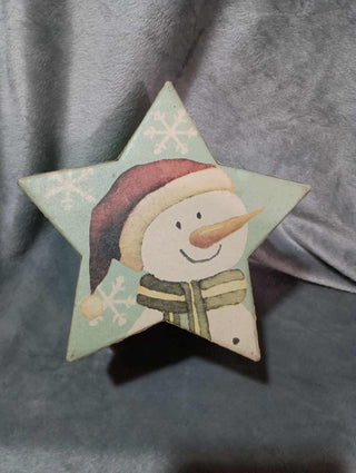 Snowman star-shaped decorative box rsv|124536