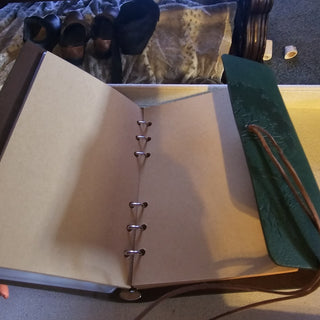 Green faux leather junk journal  embossed tree|87768