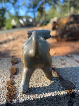 vintage stoneware cow-shaped creamer pitcher