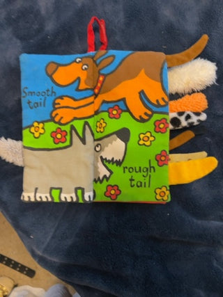 Little Jellycat Puppy Tails soft cloth baby book
