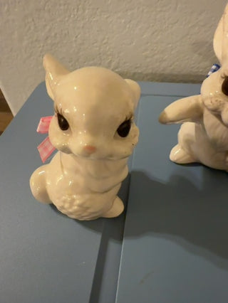 Vintage ceramic bunny set