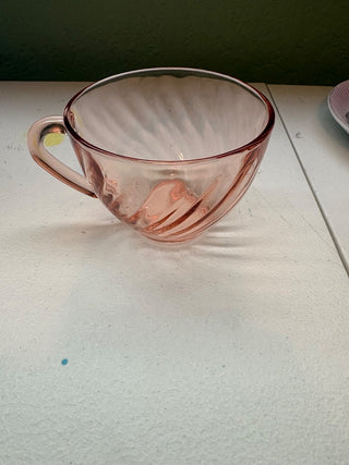 vintage arcoroc france rosaline pink swirl glass tea cup rsv|157897