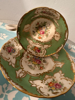 Vintage Teacup/Saucer Tuscan Green MTS|120035