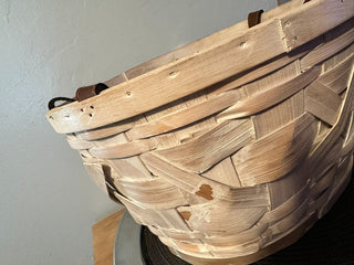 Basket White, Leather Handles MTS