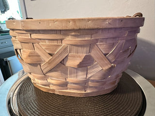 Basket White, Leather Handles MTS