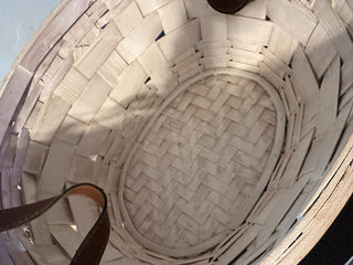 Basket White, Leather Handles MTS