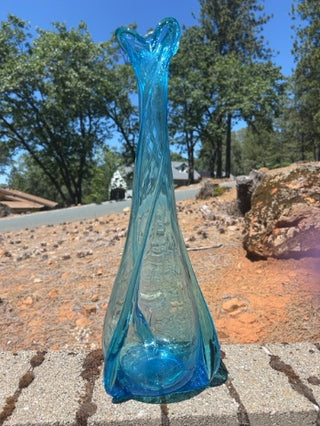 21” Empoli Cristalleria Fratelli Betti Bubble Swung Vase