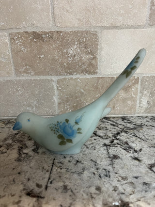 Vintage Fenton Blue Satin Glass Bird of Happiness - RCD|109129
