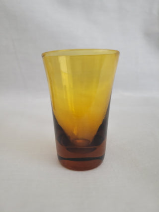 Vintage Amber Glass Flared Edge Shot Glasses Set of 3 RCD|96294