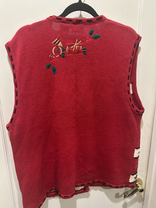 Vintage Bobbie Brooks Christmas Sweater Vest Size XL VV MTS|95535