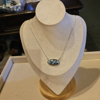 .925 16"L w ext golden hills turquoise necklace