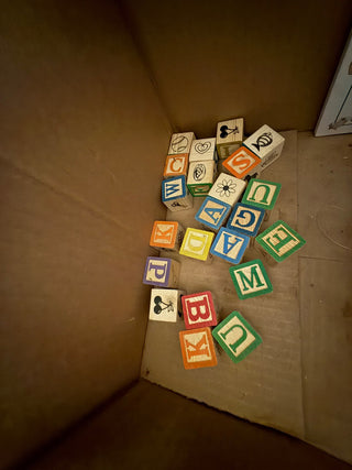 Wooden alphabet blocks  medium size RCD