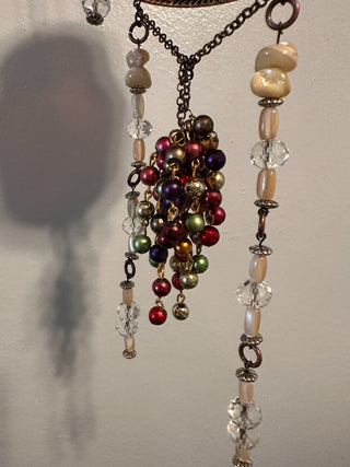 Suncatcher Lantern Amber Jar Tassel A  MTS|134102