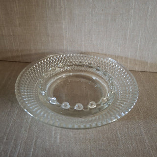 Vintage Clear Cut Glass Hobnail Ashtray Large MTS