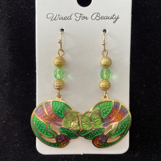 Green cat earrings RSV