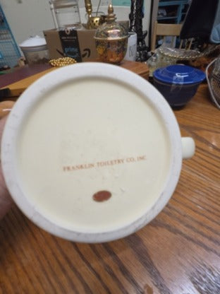 VTG Franklin Toiletry Co Barbershop with Brush Old Fashioned Luxury Shaving Mug Gold Trim